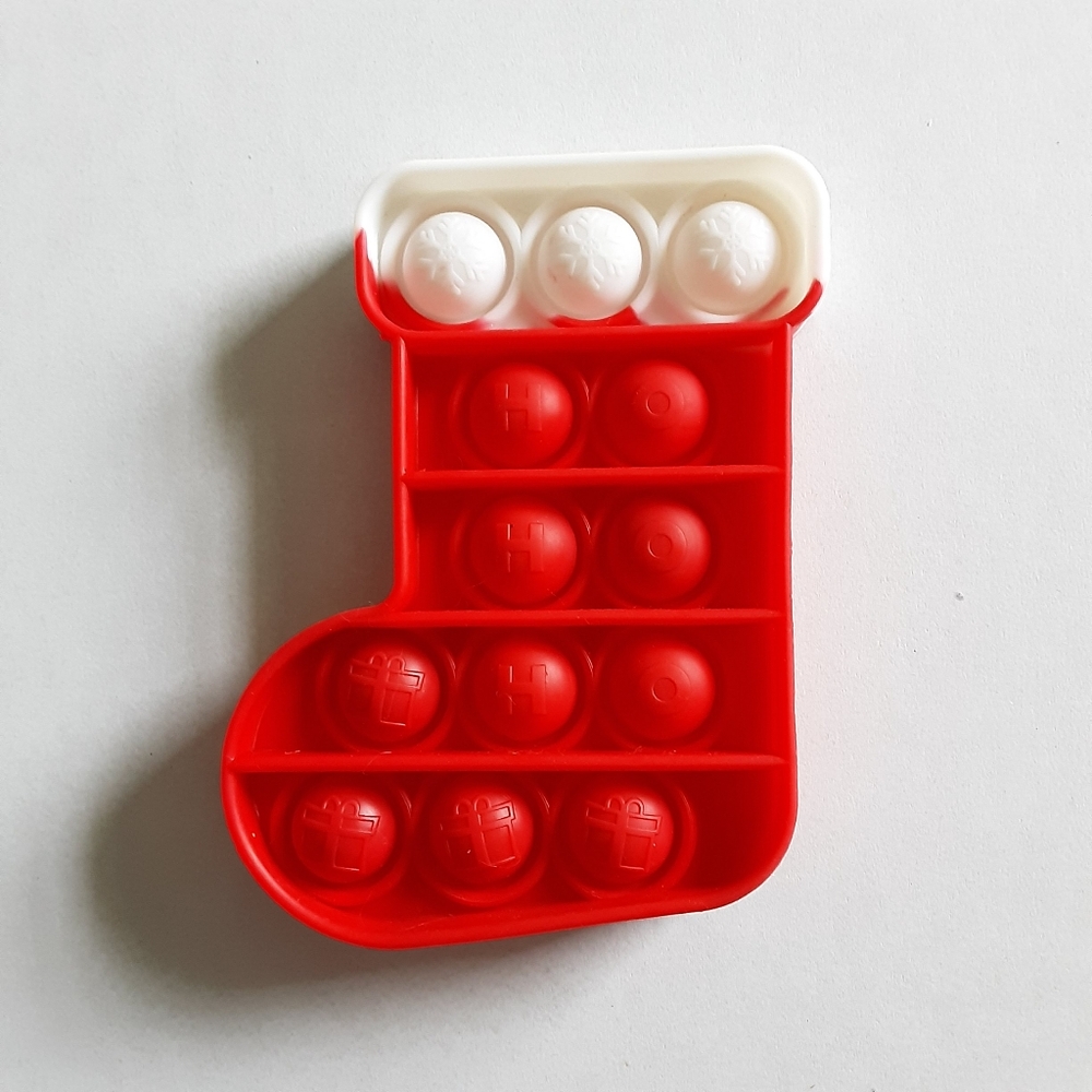 *FREE* Pop It Fidget Toy - Red and White Christmas Stocking NWOT